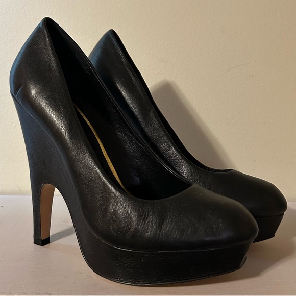 Dolce Vita LEATHER Chunky Platform Very High Heels round toe - Picture 6 of 9